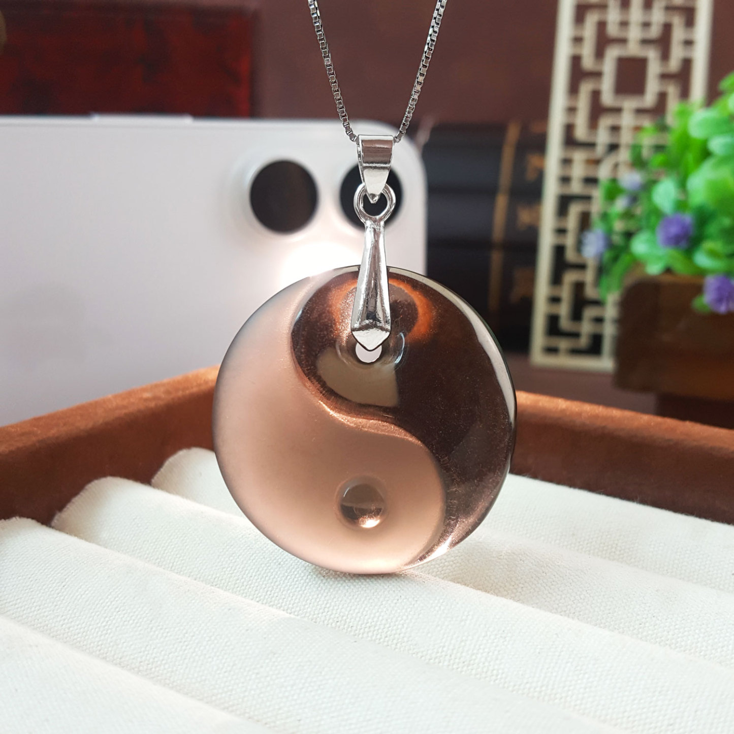 14 Sep - Iced Obsidian Tai Ji Pendant
