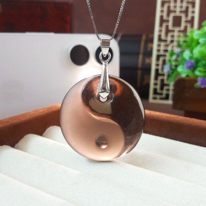 14 Sep - Iced Obsidian Tai Ji Pendant