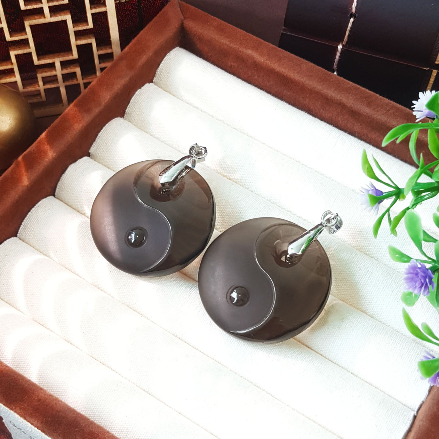 14 Sep - Iced Obsidian Tai Ji Pendant
