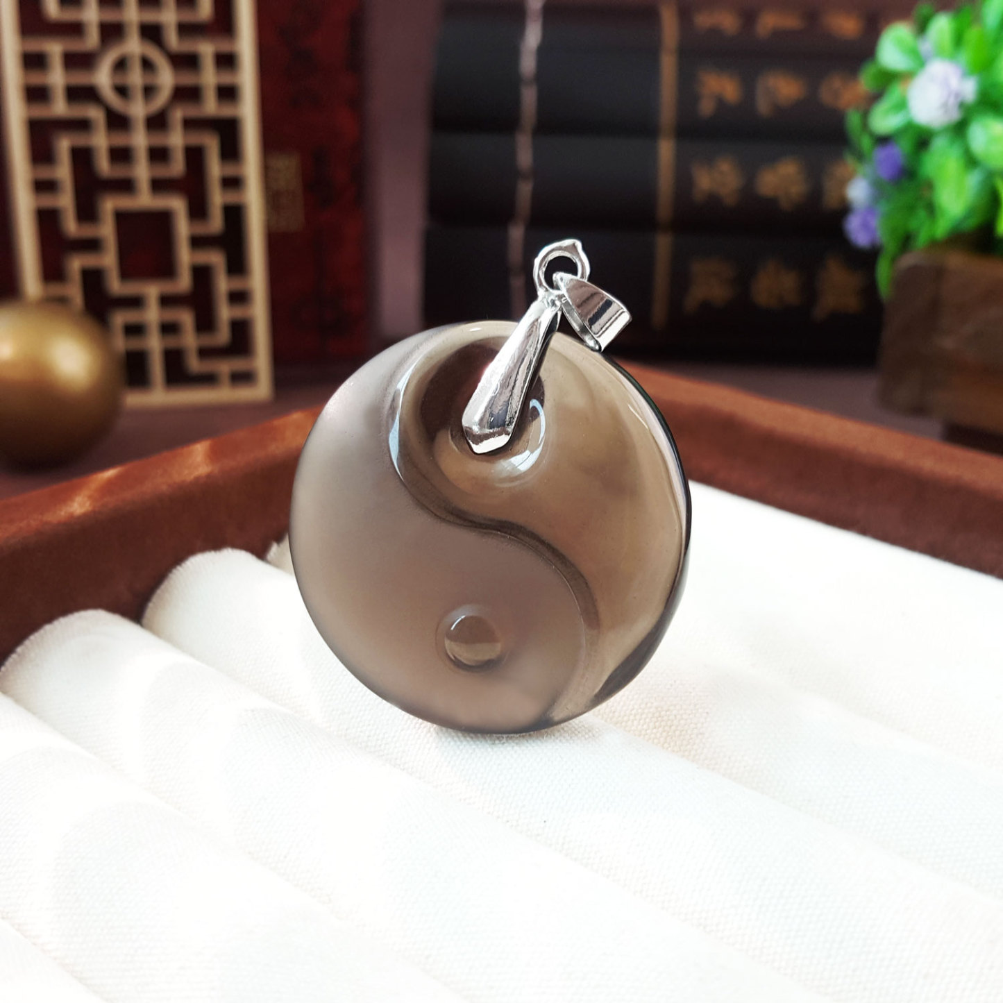 14 Sep - Iced Obsidian Tai Ji Pendant