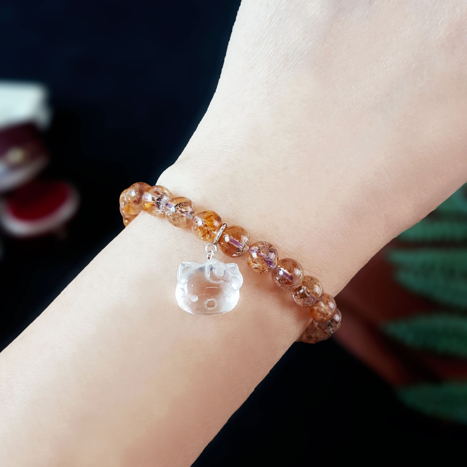 25 Sep - Clear Quartz Hello Kitty Head Charm
