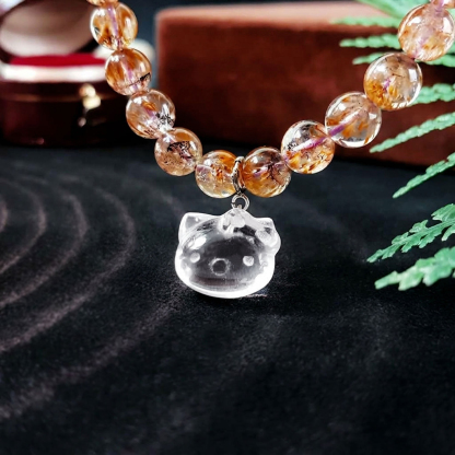 25 Sep - Clear Quartz Hello Kitty Head Charm