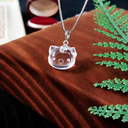 25 Sep - Clear Quartz Hello Kitty Head Charm