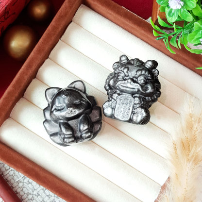 30 Sep - Silver Obsidian Ornament (s)