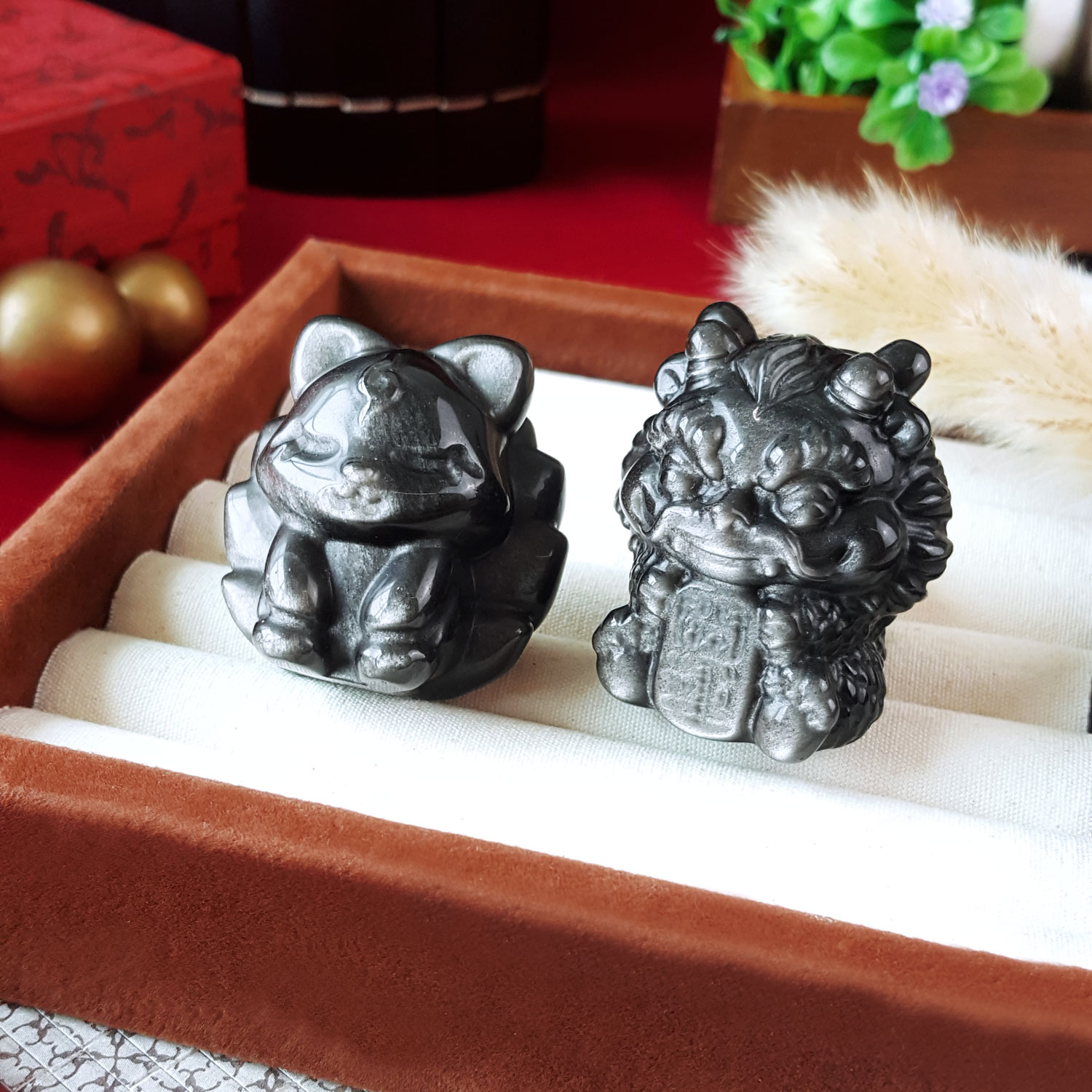30 Sep - Silver Obsidian Ornament (s)