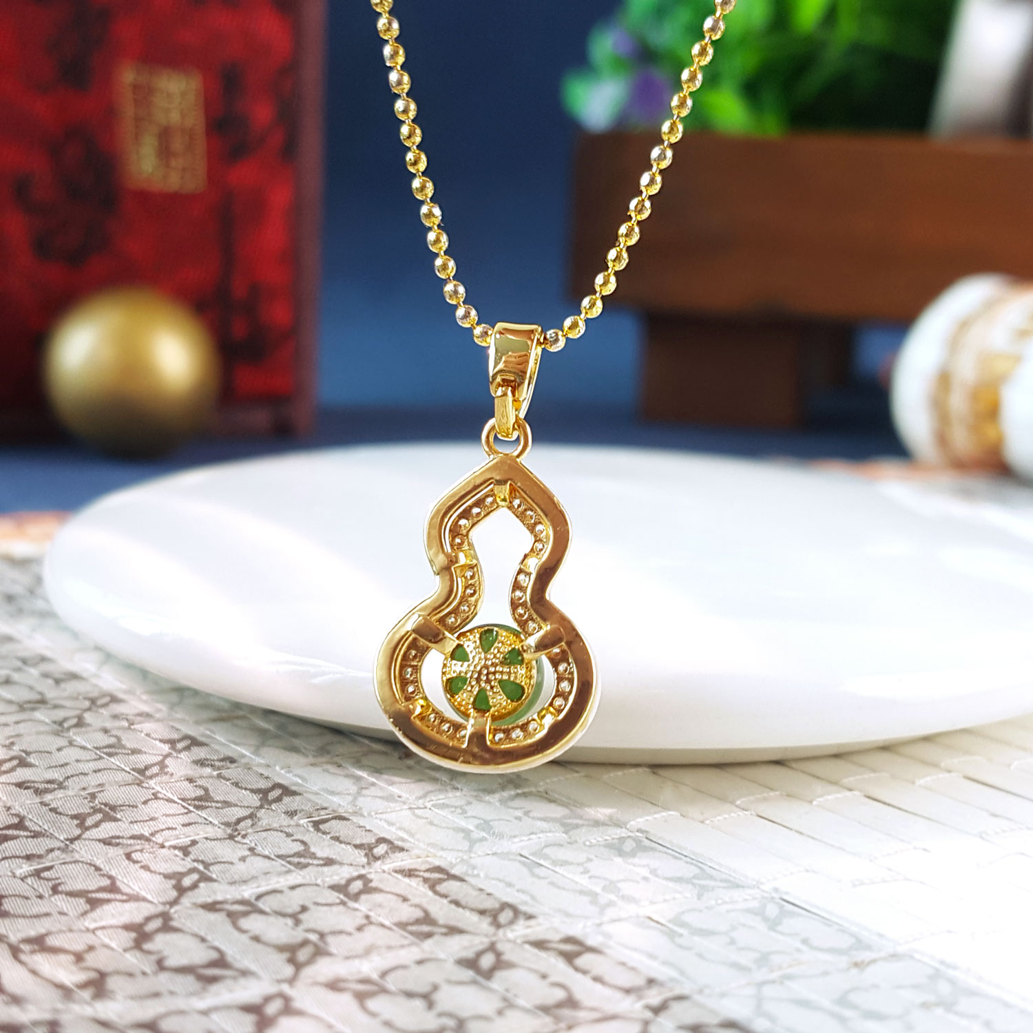 6 Oct - Jade With Shell Hulu Design Pendant