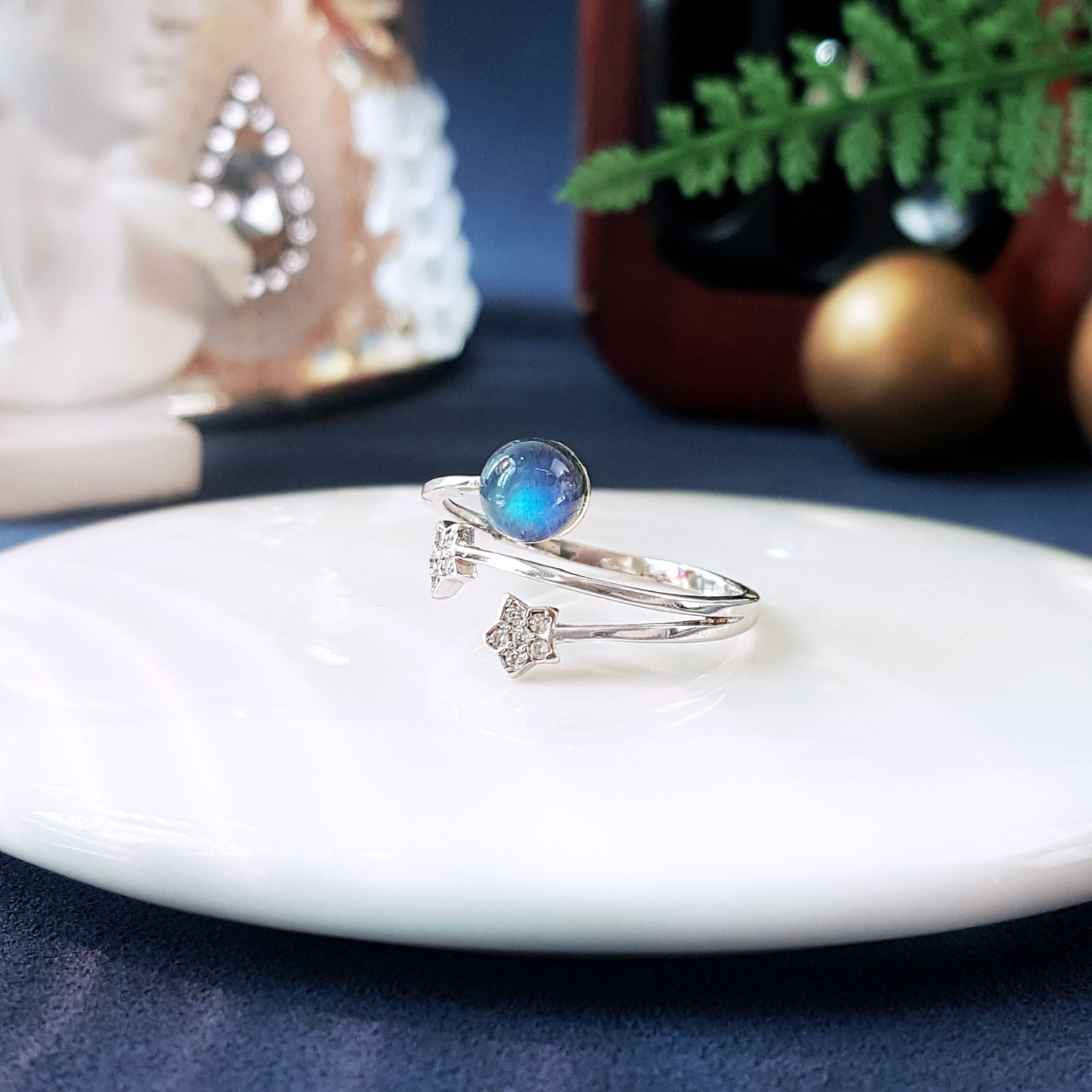 6 Oct - Labradorite Ring - Free Size