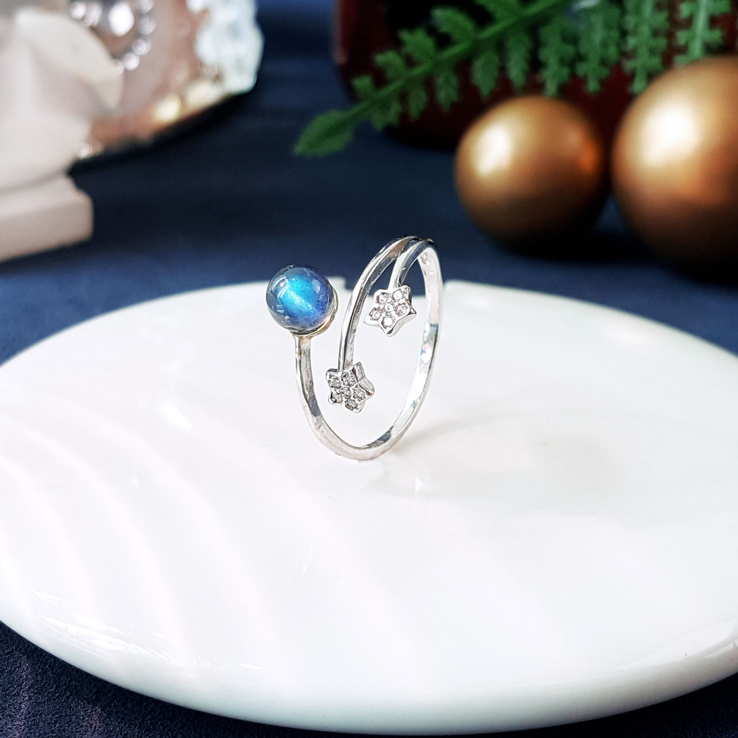6 Oct - Labradorite Ring - Free Size