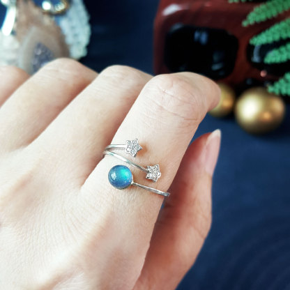 6 Oct - Labradorite Ring - Free Size