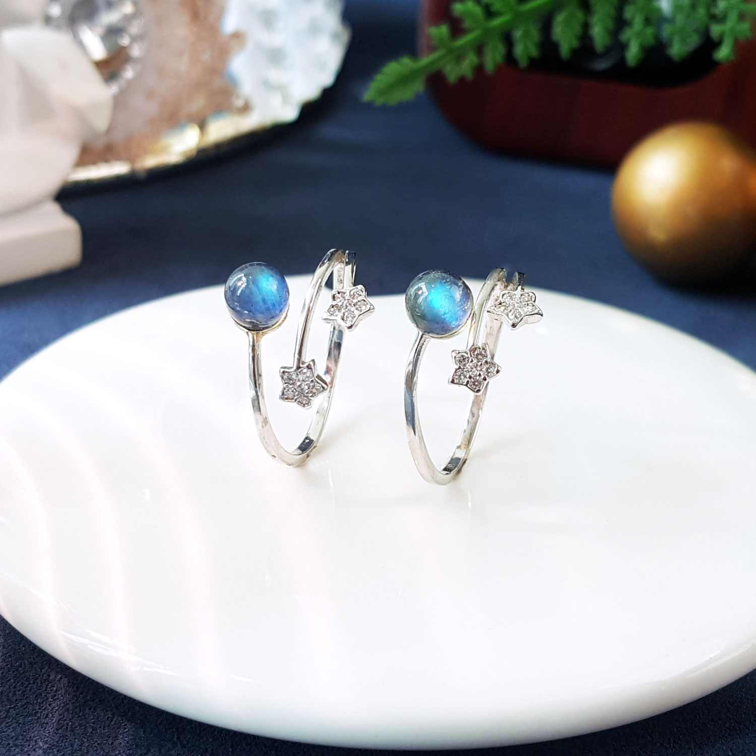 6 Oct - Labradorite Ring - Free Size