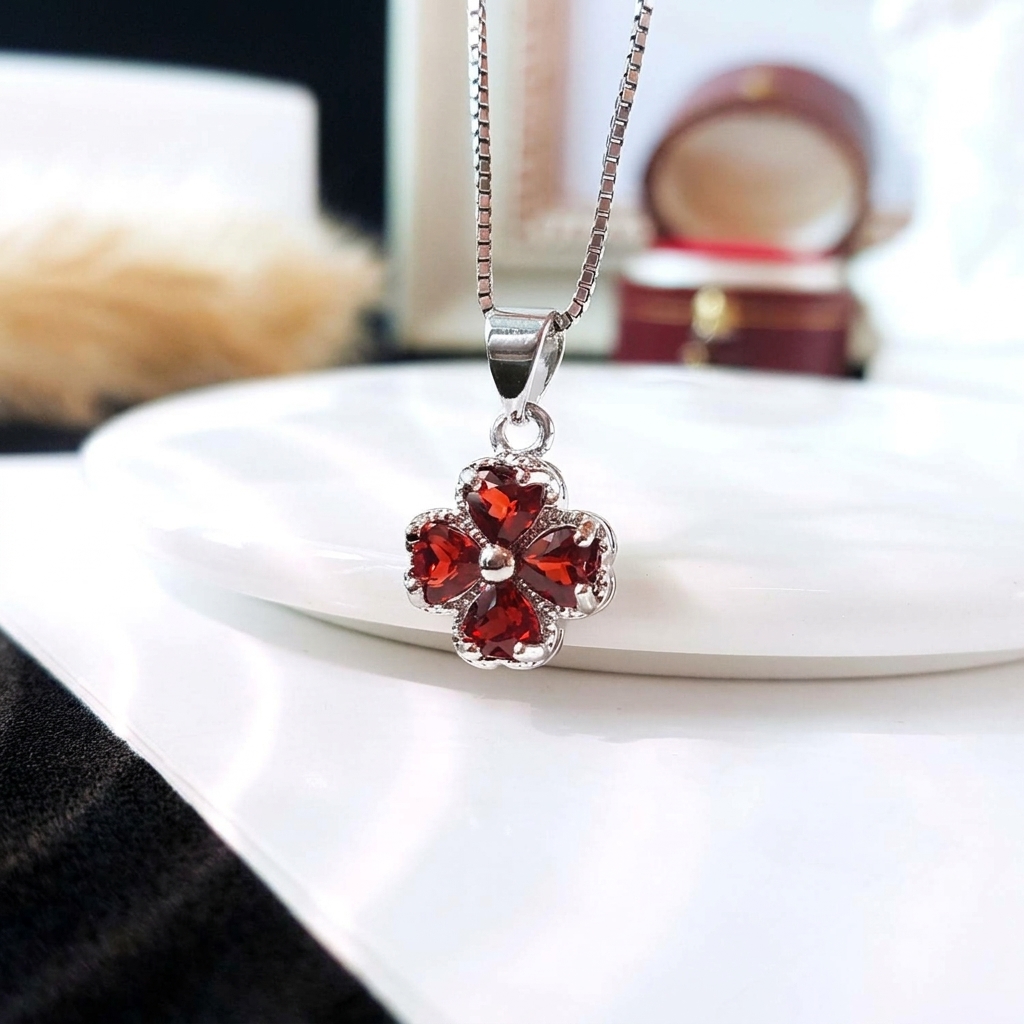 9 Oct - Crystal Love Clover Pendant