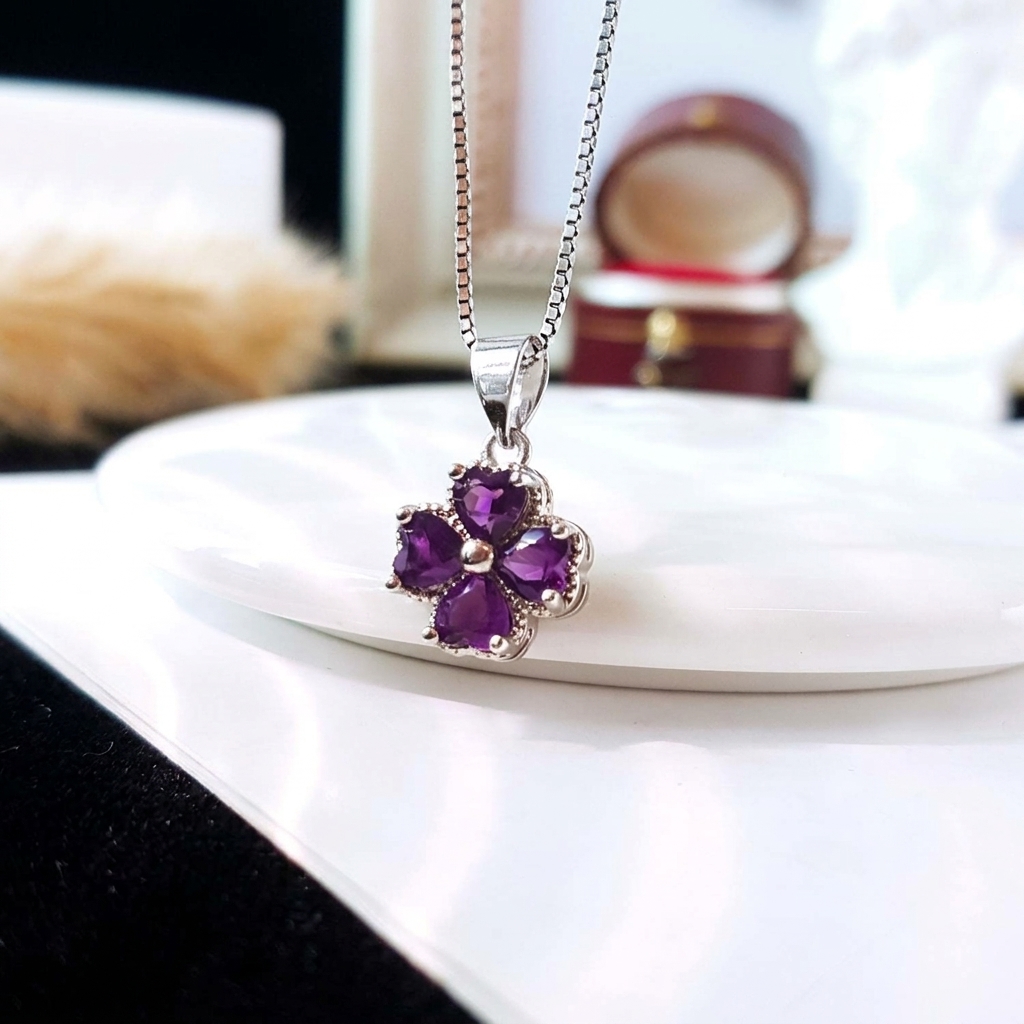 9 Oct - Crystal Love Clover Pendant