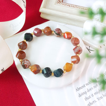 12 Oct - Ocean Jasper Faceted Cutting Bracelet