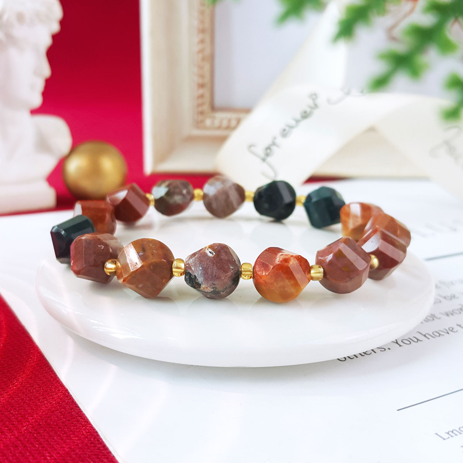 12 Oct - Ocean Jasper Faceted Cutting Bracelet