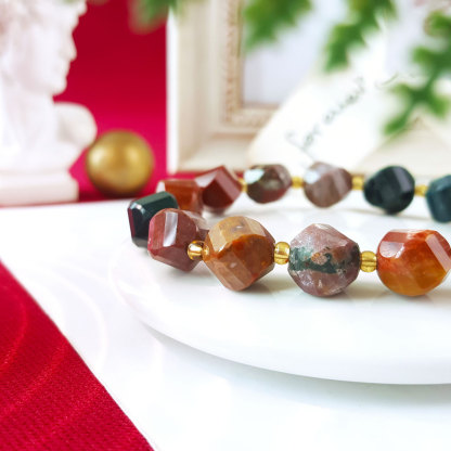 12 Oct - Ocean Jasper Faceted Cutting Bracelet