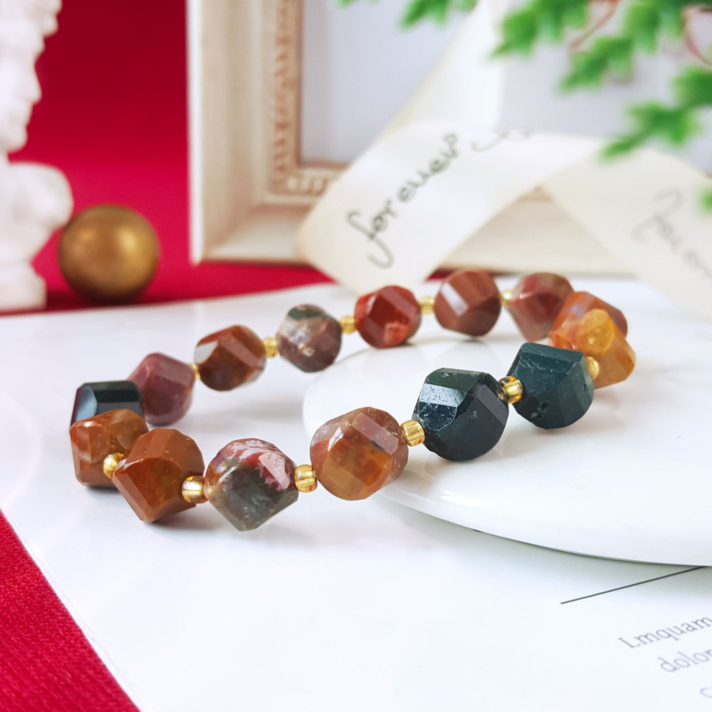 12 Oct - Ocean Jasper Faceted Cutting Bracelet