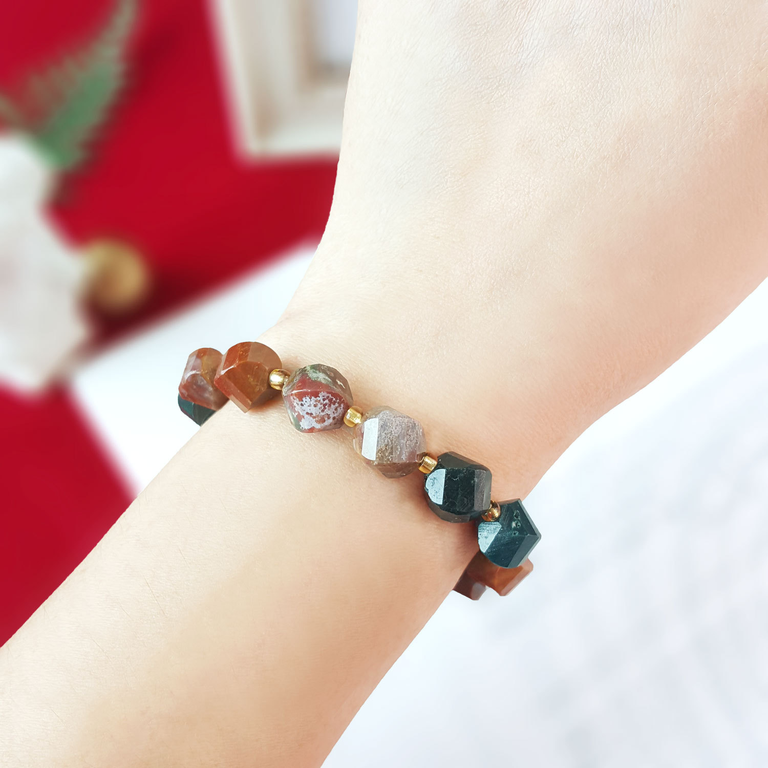 12 Oct - Ocean Jasper Faceted Cutting Bracelet