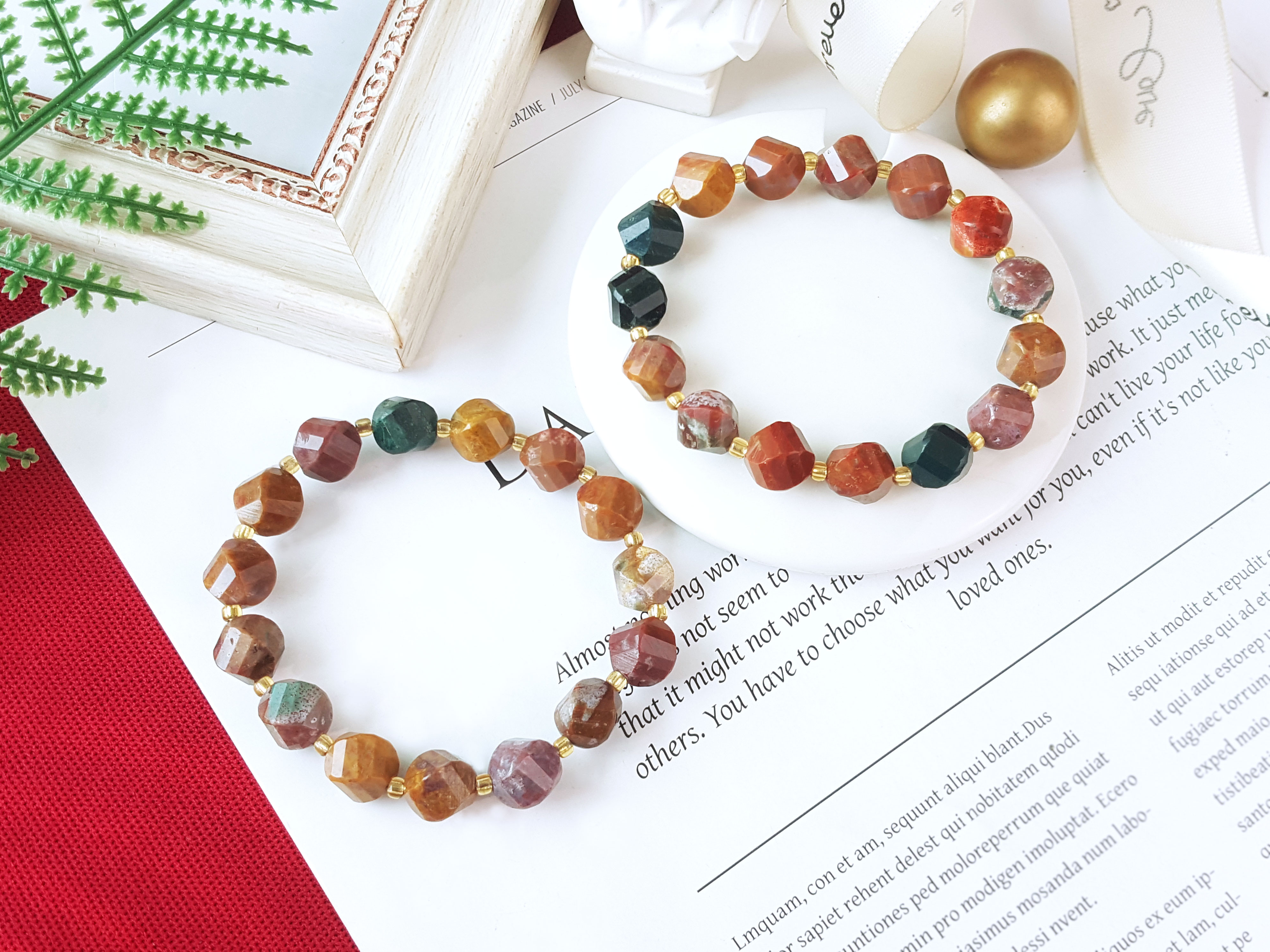 12 Oct - Ocean Jasper Faceted Cutting Bracelet