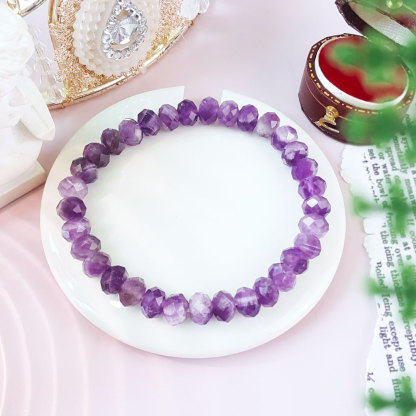 16 Oct - Amethyst Buddha Tooth Stacked Bracelet