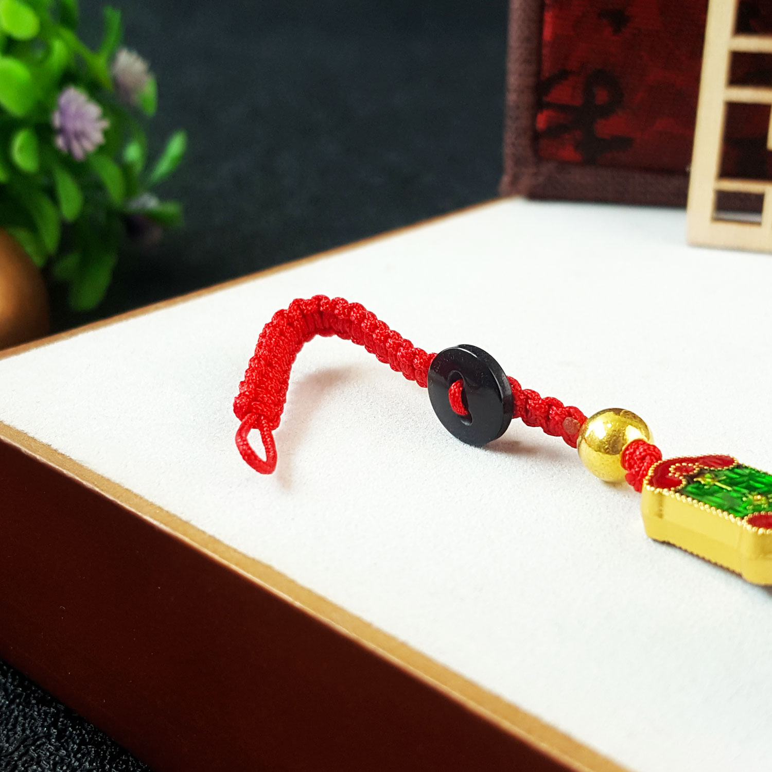 15 Oct - Golden Abacus Lucky Cat Charm - Red