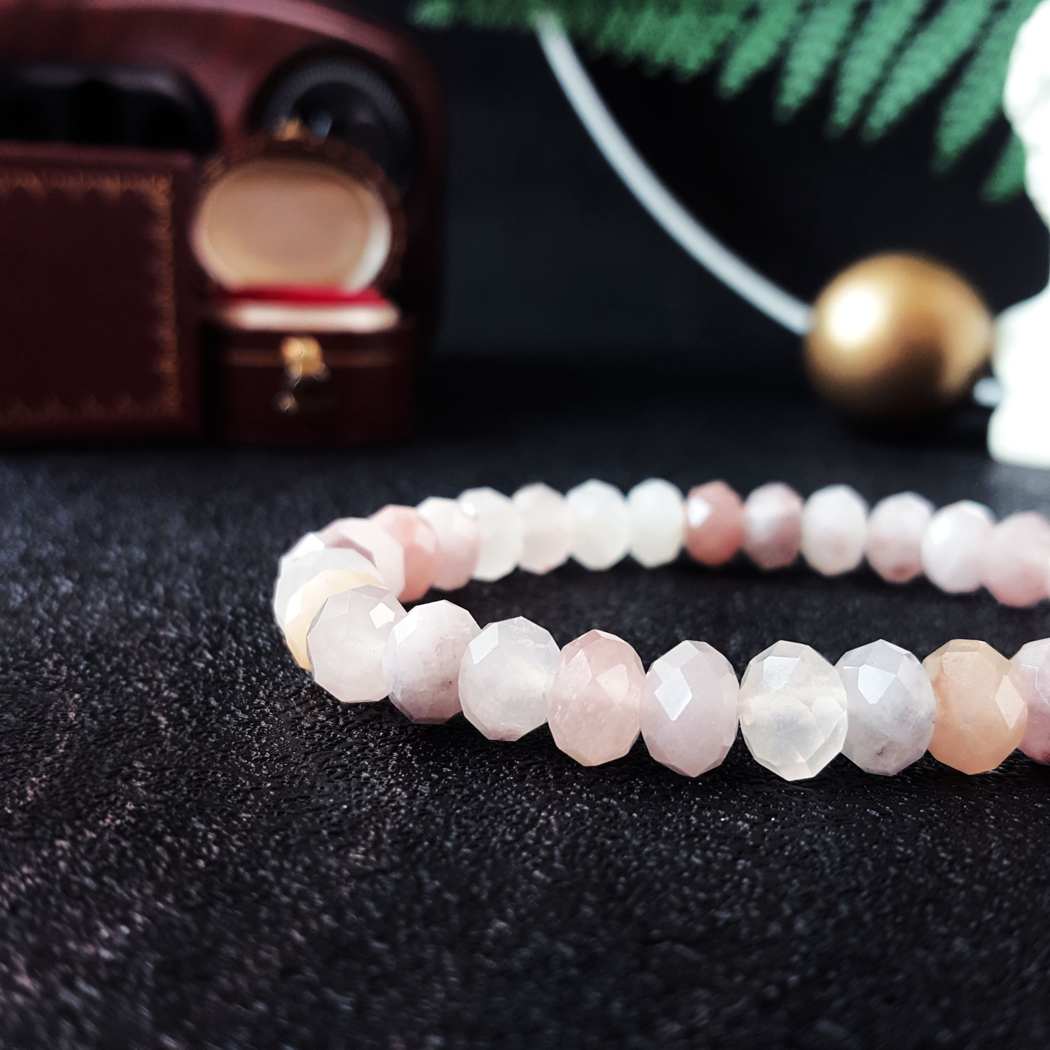 14 Oct - Violet Jadelite Stacked Bead Cutting Bracelet