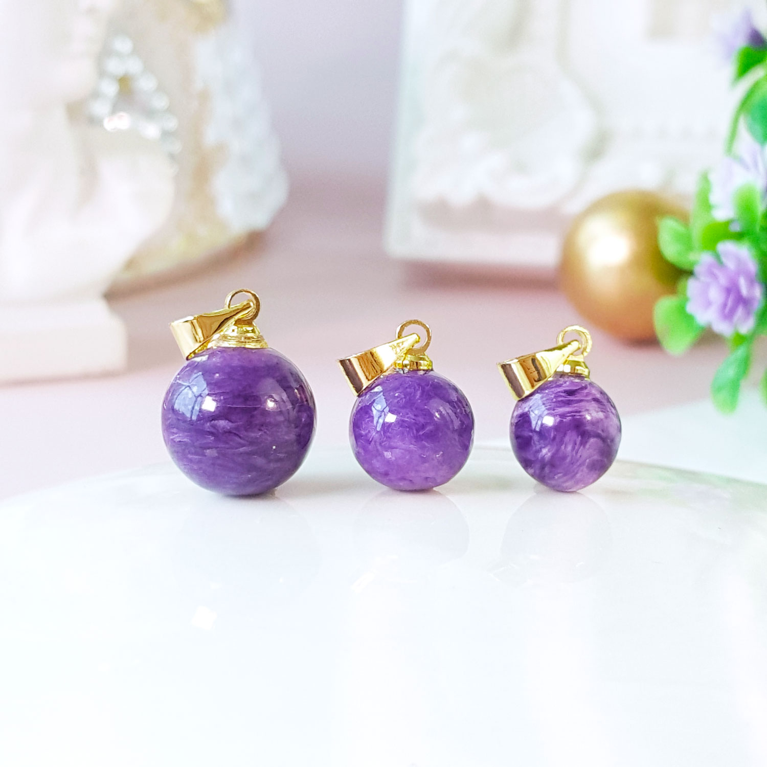 23 Oct - Charoite Ball Pendant
