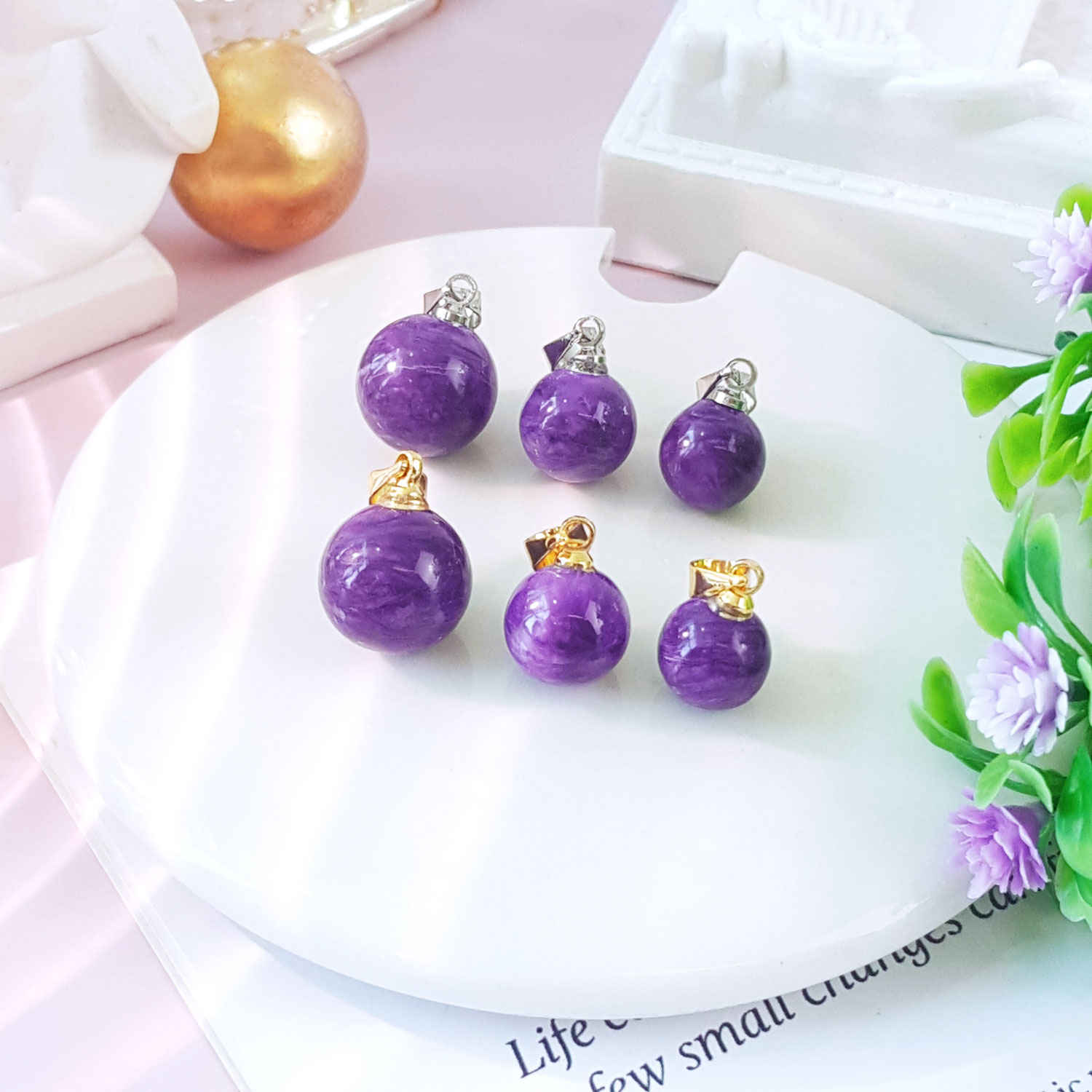23 Oct - Charoite Ball Pendant