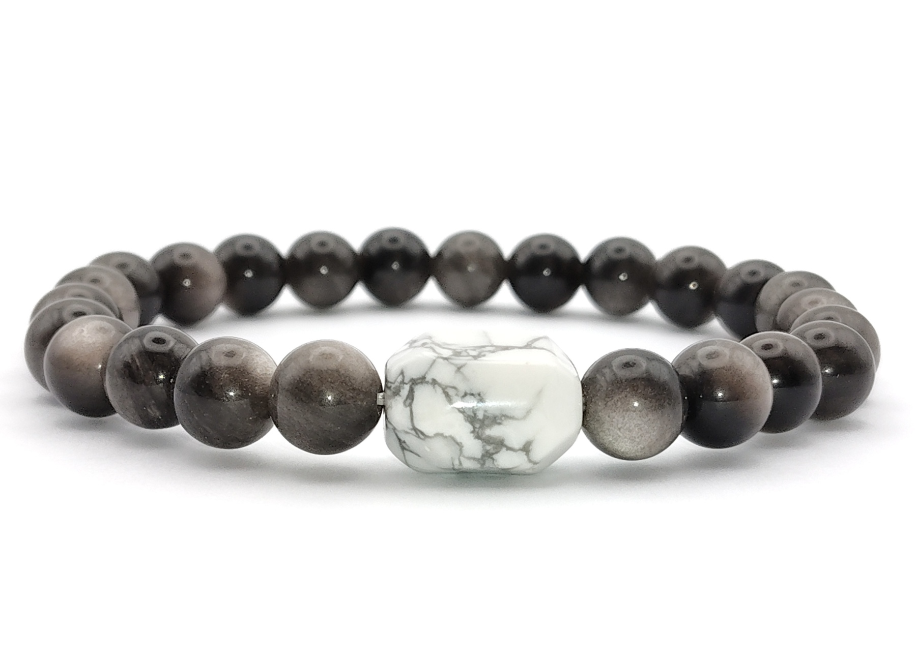 Silver Obsidian Bracelet (With Design Option)