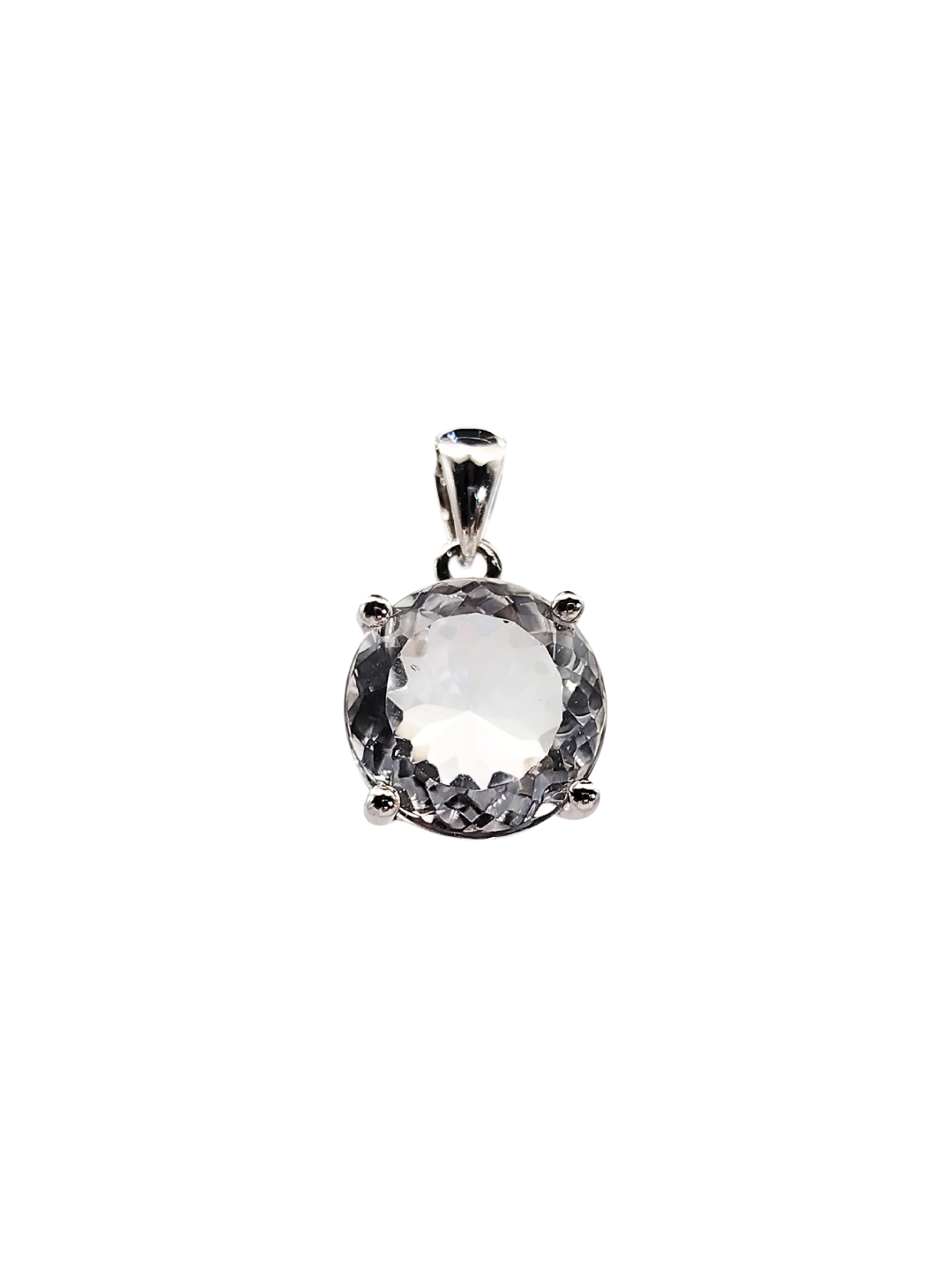 Exquisite Clear Quartz Round  Shape Pendant