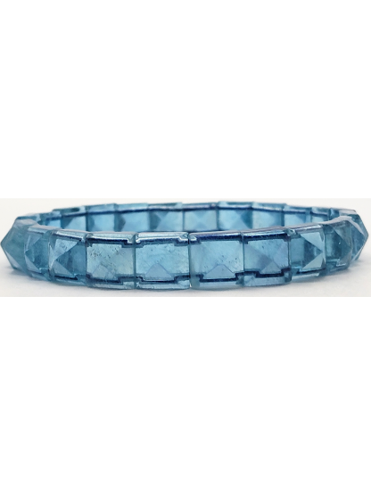 High Grade Devil Aquamarine Pyramid Flat Bracelet