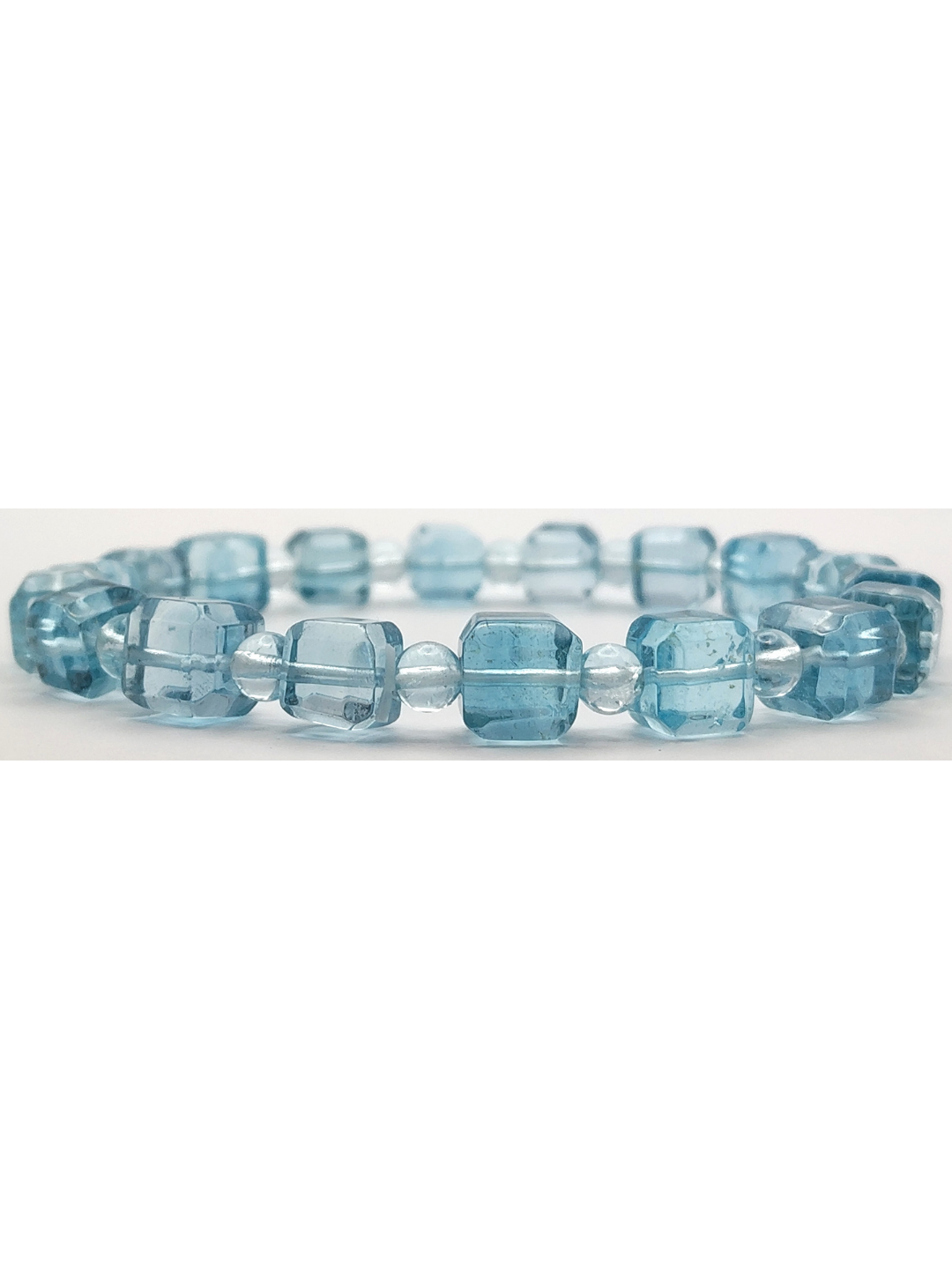 High Grade USA Blue Topaz Cube Bracelet