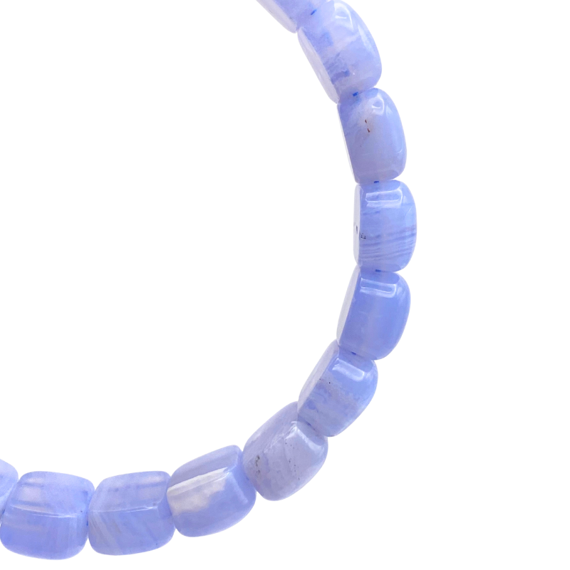 Blue Lace Agate Oval Flat Bracelet