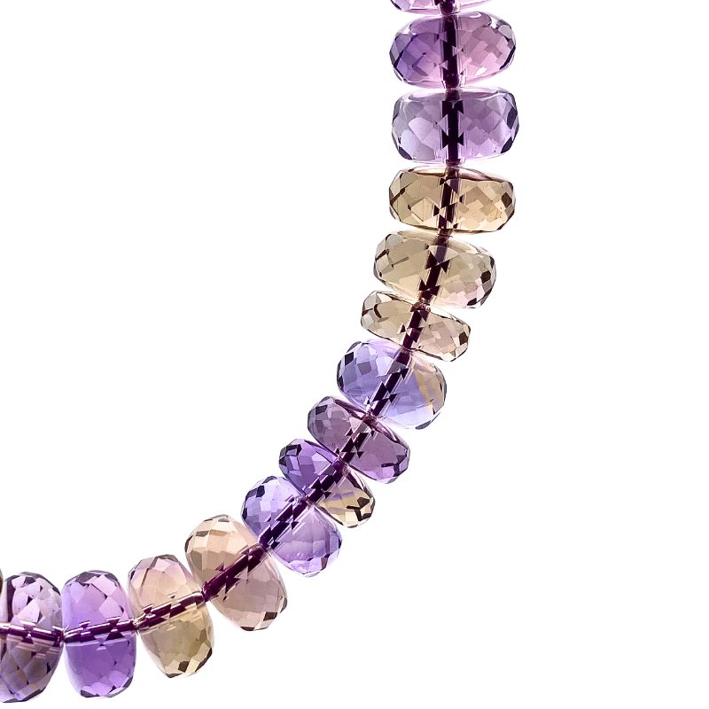 Superior Ametrine Stacked Bead Cutting Bracelet