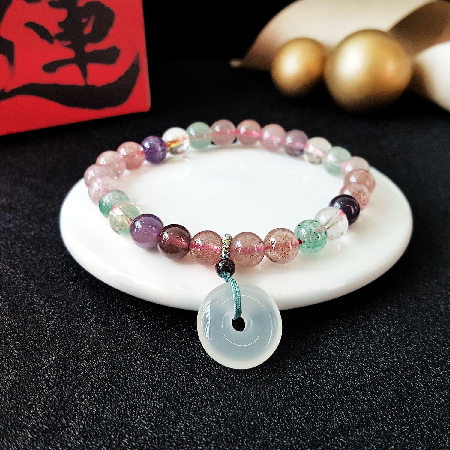 23 Jun - 7mm Popularity with White Agate Peace Bracelet 