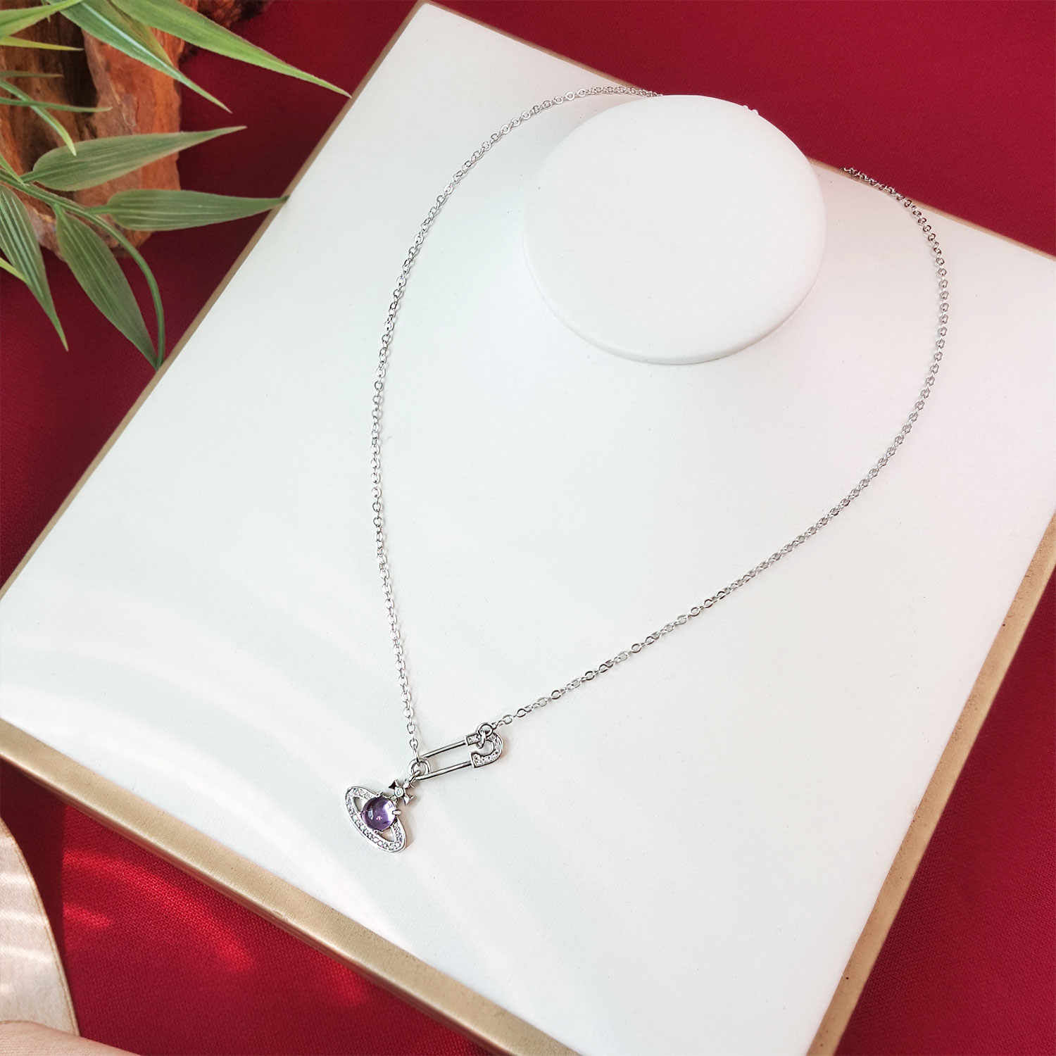 3 July - Amethyst Star Planet Sterling Silver Necklace Set
