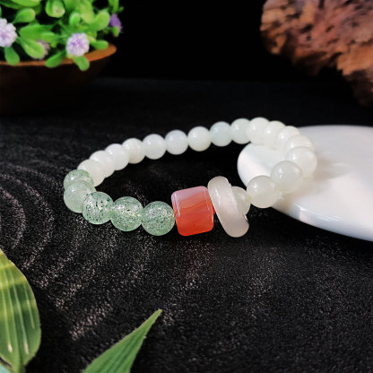 3 July - Pakistan Onyx & Green Strawberry Stone Dsign Bracelet