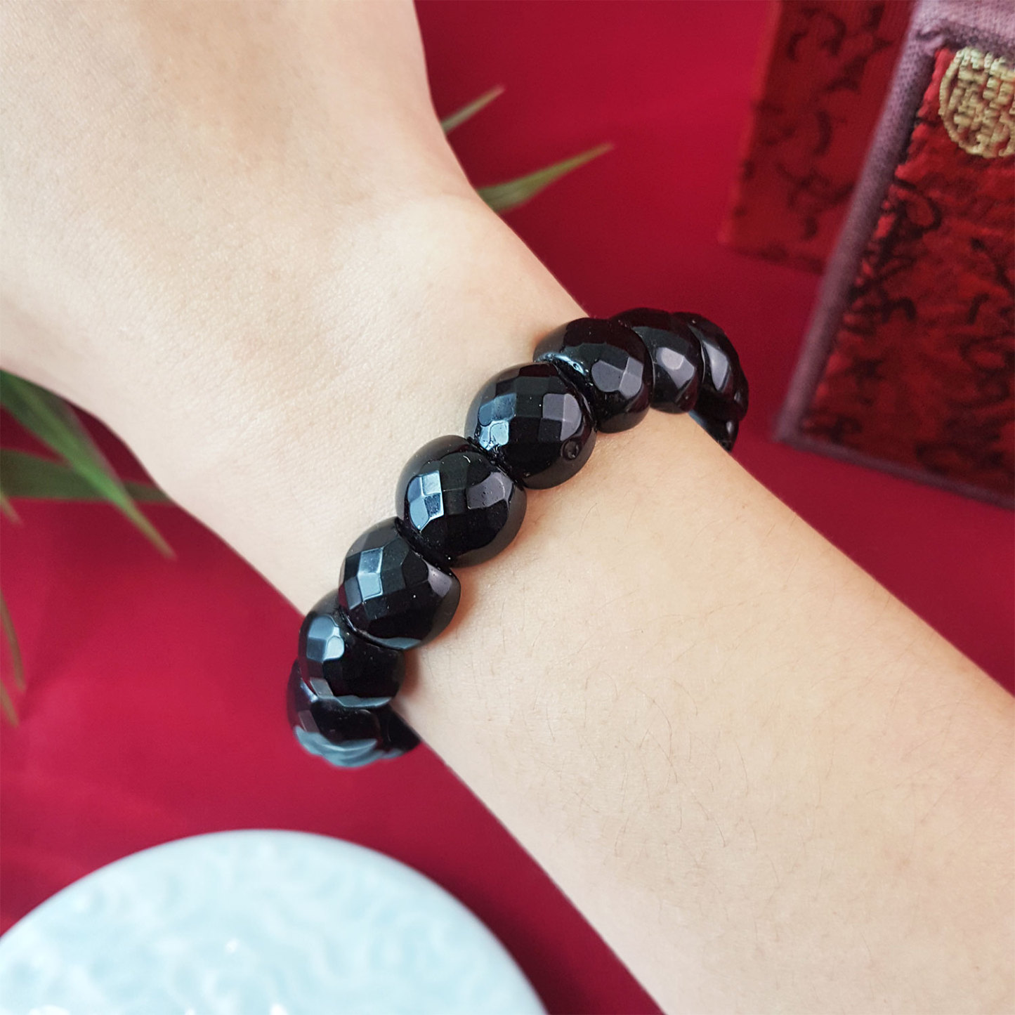 7 July - Black Obsidian Flat Bracelet