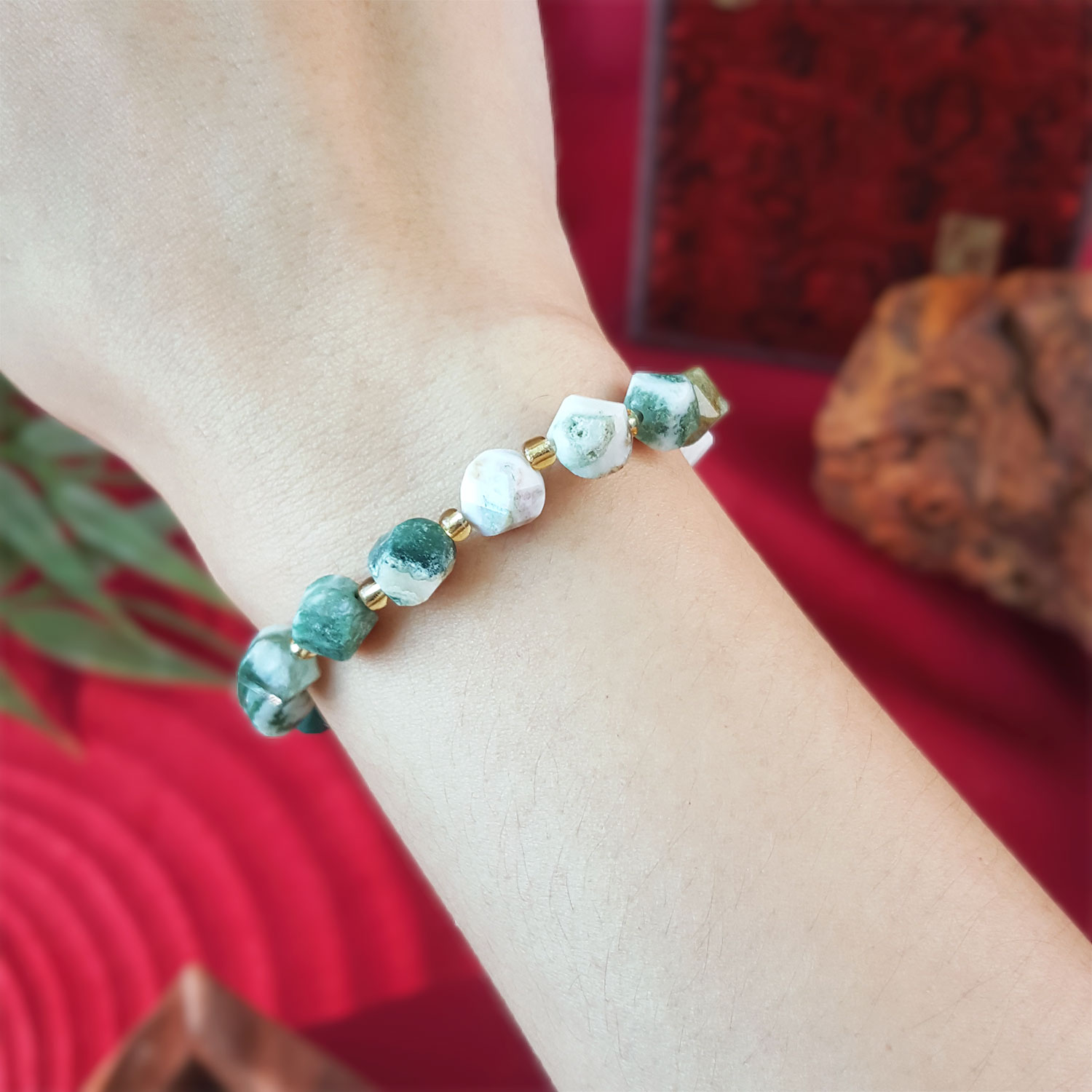 8 July - Moss Agate Shape Bracelet