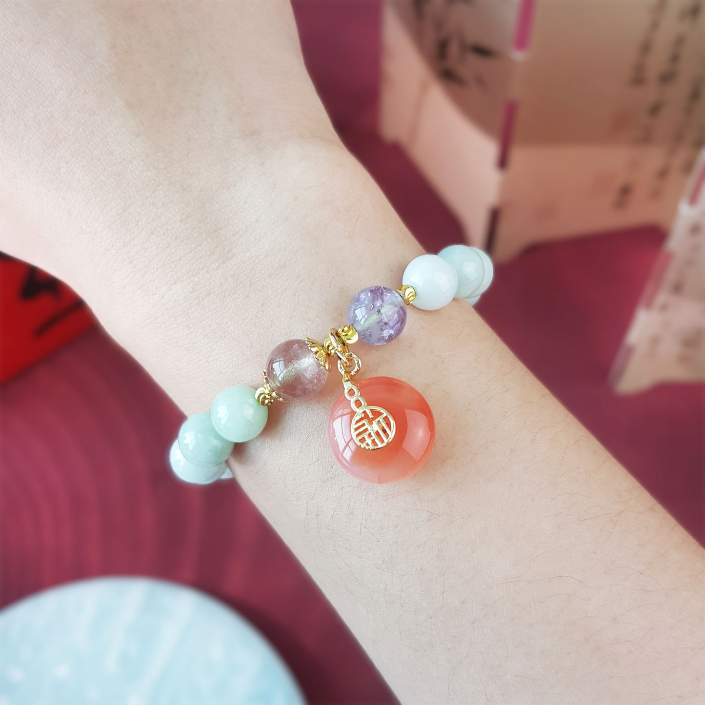 15 July - Jade with Yan Yuan Agate Peace Buckle Design Bracelet