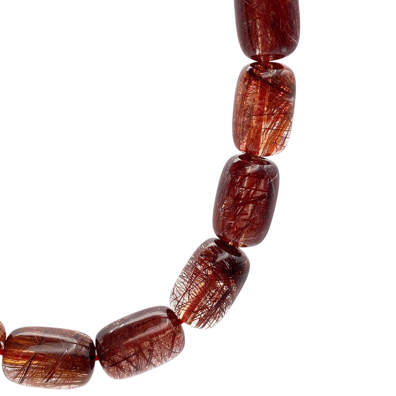 Superior Red Copper Rutilated Barrel Bracelet
