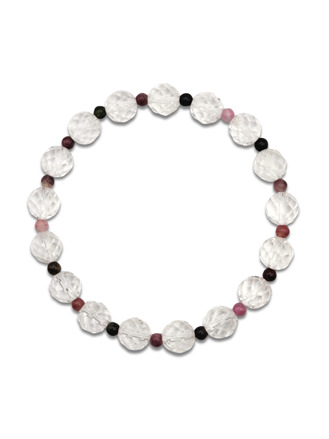 Clear Quartz With Colour Tourmaline Design Bracelet