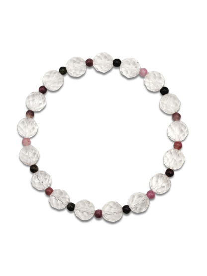 Clear Quartz With Colour Tourmaline Design Bracelet