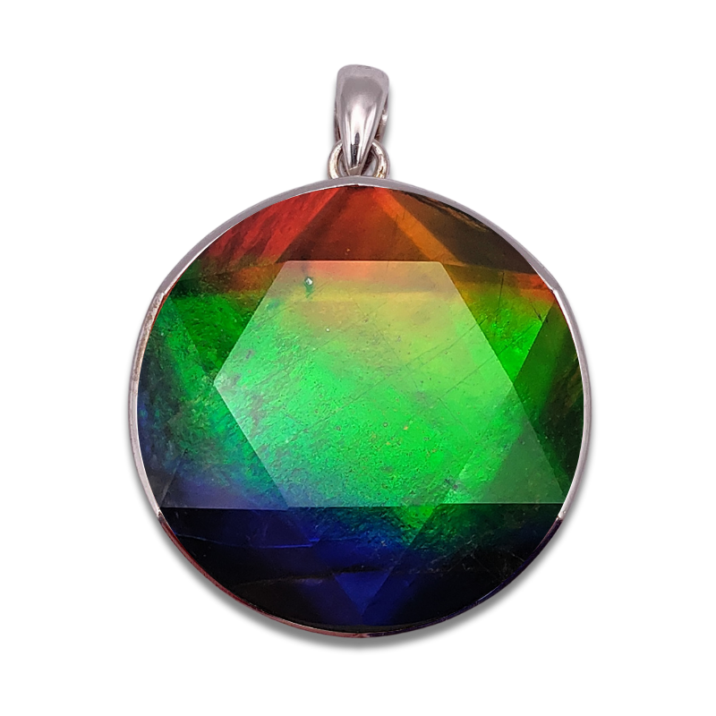 Chromatic Hue - Canada Ammolite David Star Pendant