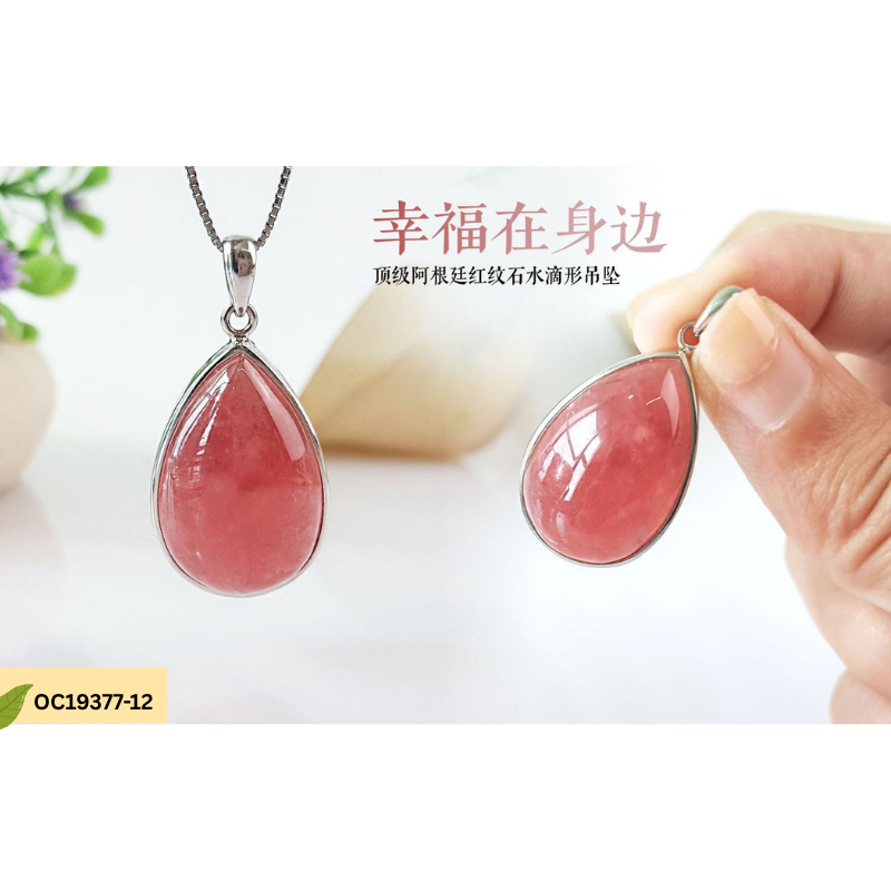 Superior Argentine Rhodochrosite Water Drop Pendant