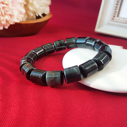 23 July - Blue Tiger Eye Cylinder Bracelet