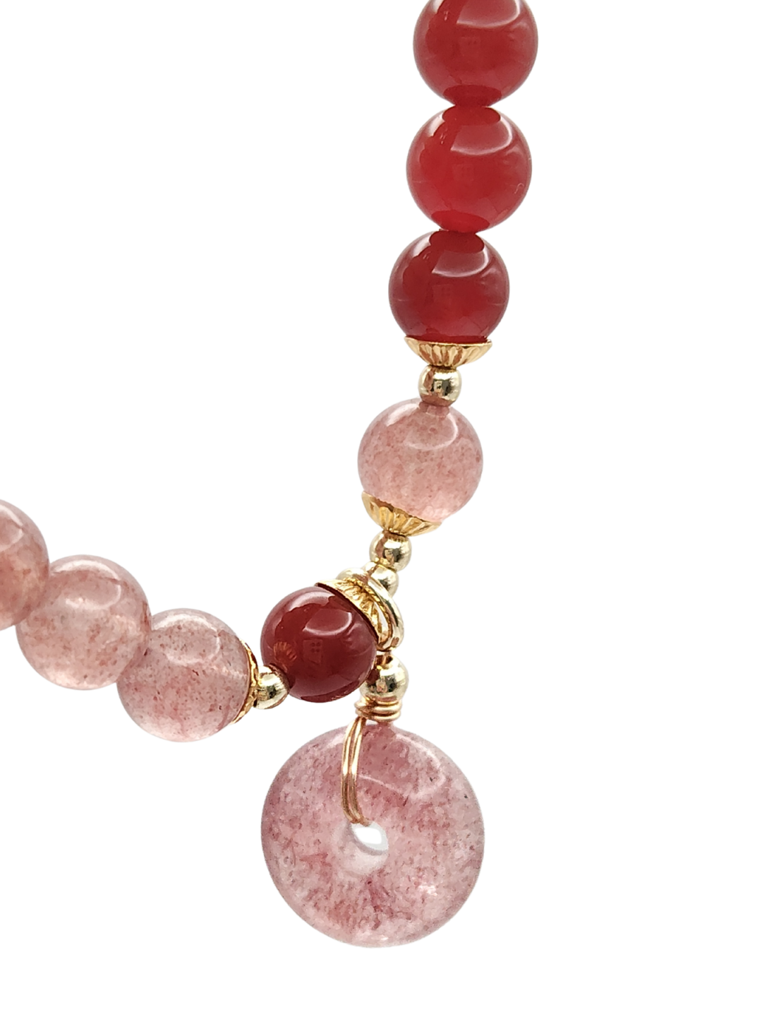Nan Hong Agate and Strawberry Peace Buckle Design Bracelet