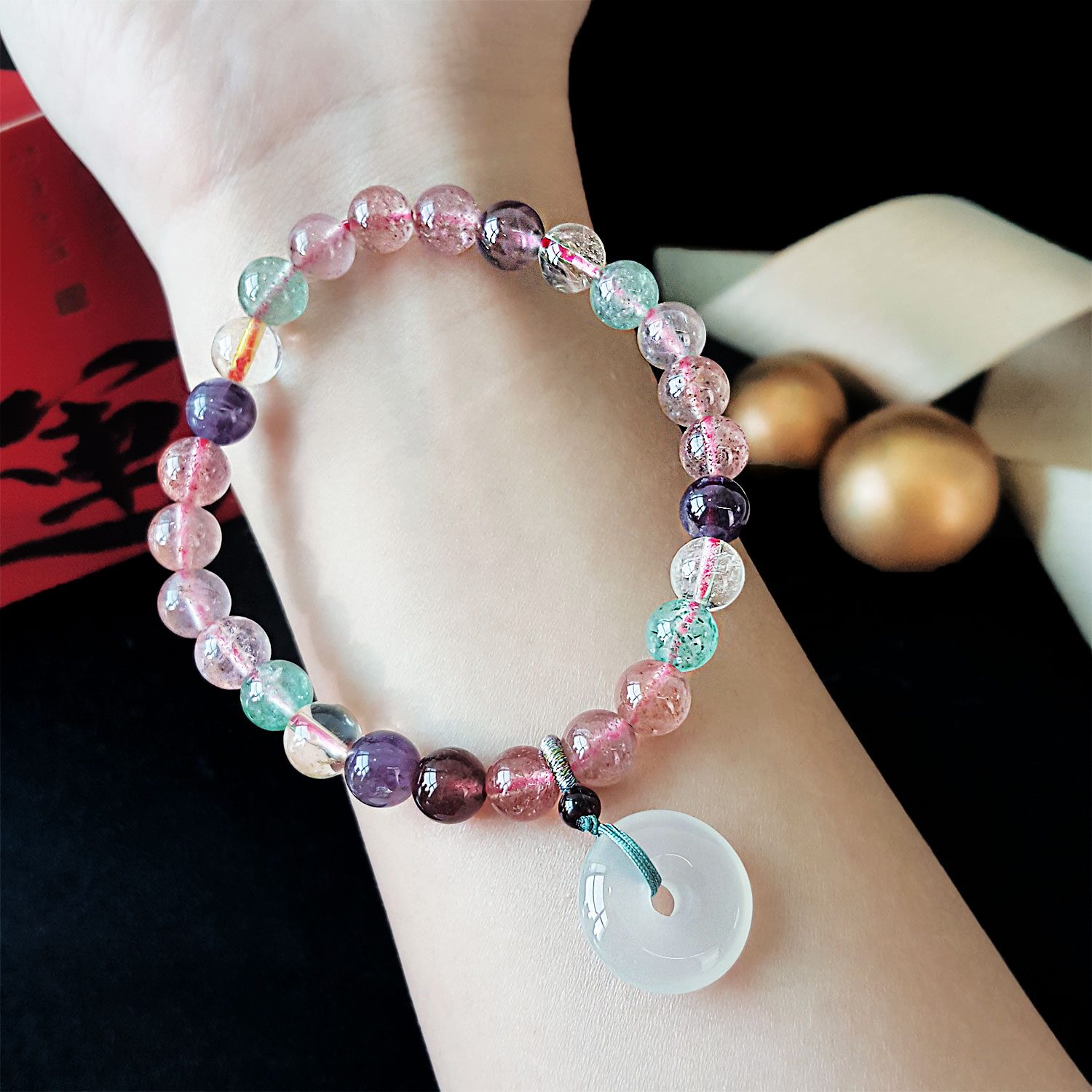 23 Jun - 7mm Popularity with White Agate Peace Bracelet 