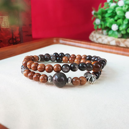 23 Jun - Silver Obsidian Cook Design Bracelet