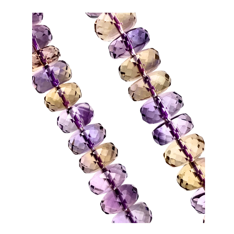 Superior Ametrine Stacked Bead Cutting Bracelet