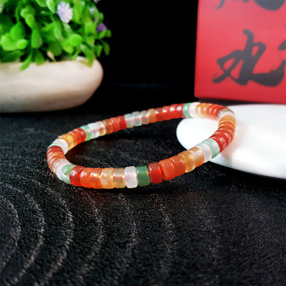 30 Jun - Multi Colour Agate Stacked Bracelet